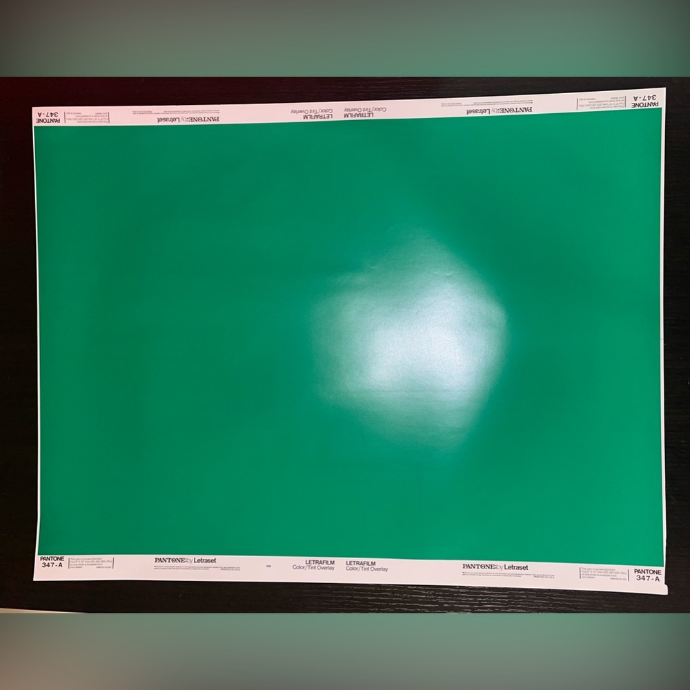 Vintage Pantone by Letraset Letrafilm Color/Tint Overlay 347-A   26x20